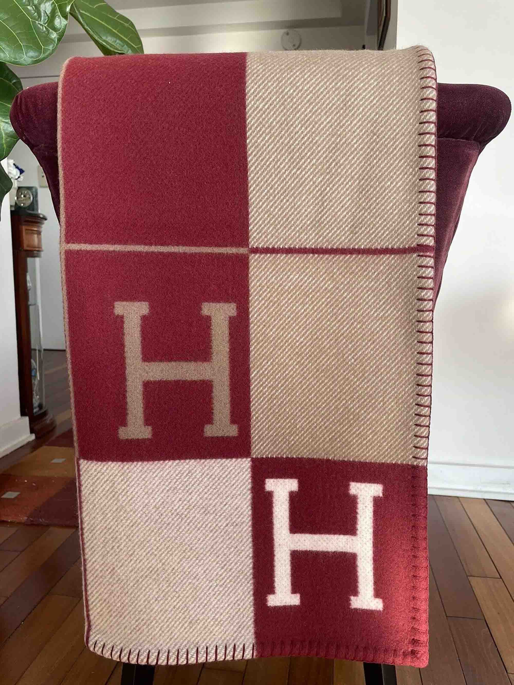 Quality Letter Plaid H Cashmere Blanket Luxury Blanket Crochet Soft Wool  Shawl Portable Warm Winter Sofa Knitted Throw Fleece 이불