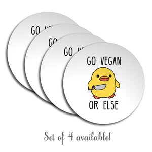 Vegan Coasters with Cork Back Go Vegan Or Else image 2