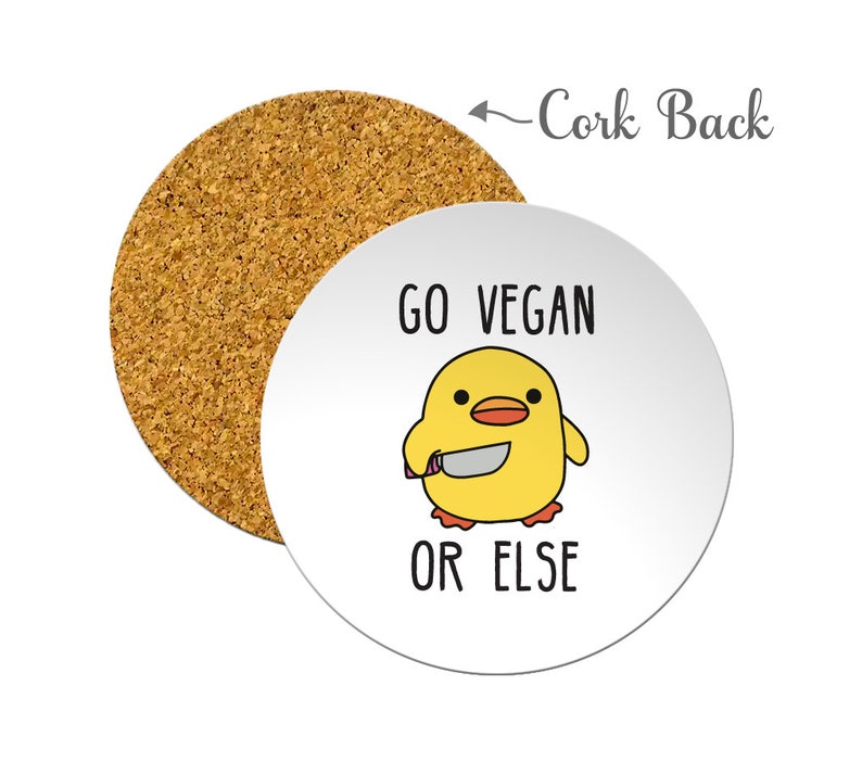 Vegan Coasters with Cork Back Go Vegan Or Else image 1