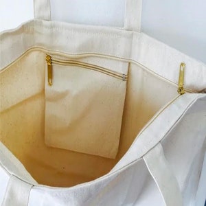 Cute Zipper-Top Vegan Canvas bag with Go Vegan or Else image 3