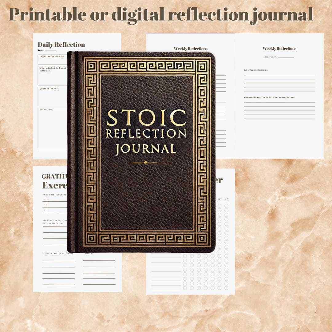 Stoic Reflection Journal | Daily Guided Stoic Planner | Self-improvement and Gratitude Journal ...