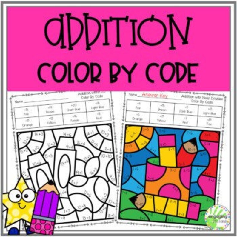 Addition Color by Code FREEBIE - Etsy