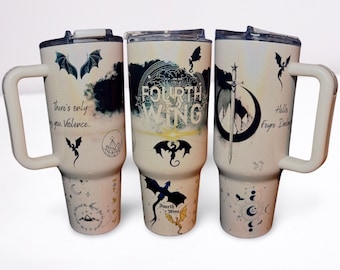 40 oz Holographic Fourth Wing Tumbler City Of Stars