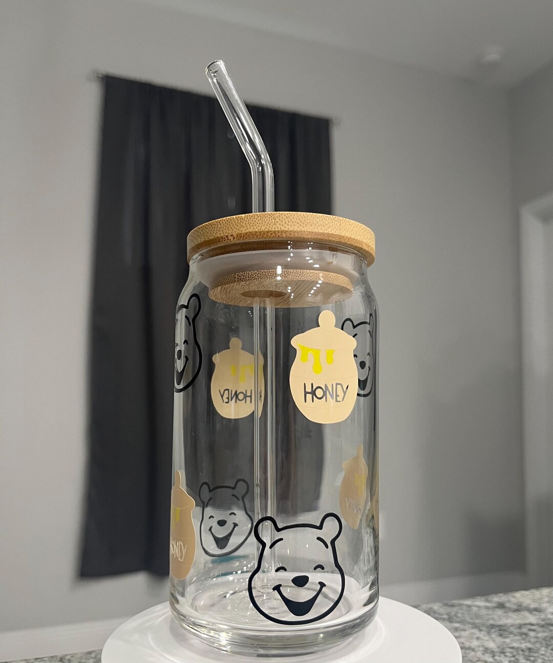Honey Bear Glass Cup W Bamboo Lid And Glass Straw Etsy honey-bear-glass-cup-w-bamboo-lid-and-glass-straw-etsy