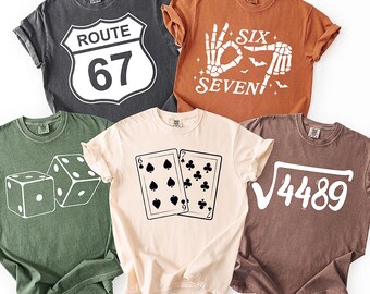 Six Seven Shirt, Funny 6 7 Meme Tee, Easy Group Costume Tee, Teacher Math Halloween, Teen 6 7 Shirts, Funny Matching Outfit, Comfort Colors®