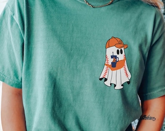 Baseball Ghost Halloween Shirt, Baseball Fall Shirt, Funny Ghost Shirt, Comfort Colors®, Cute Ghost Shirts, Halloween Gifts, Halloween Sport