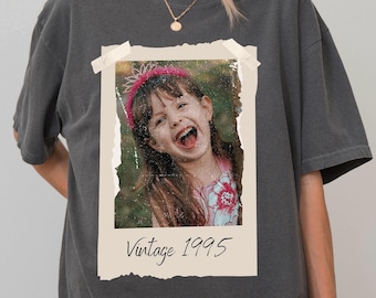 Custom Vintage Photo And Year Shirt, Custom Shirt With Picture, Personalized 30th Birthday Gift,Vintage 30th Birthday Party, Comfort Colors®
