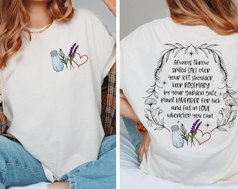 Salt Rosemary Lavender Love Front and Back Sweatshirt, Practical Magic Sweatshirt, Magic Spell Hoodie, Witchy T-shirts, Halloween Sweatshirt