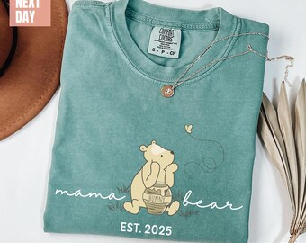 Comfort Colors® Custom Mama Bear Shirt, Personalized Mama Shirt, Mama Shirt, Gift for Mom, Gift for Grandma, New Mom Tee, Mothers Day Shirts