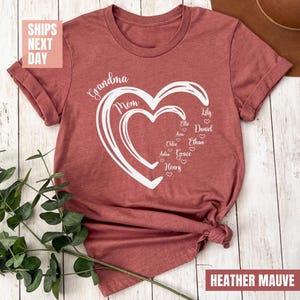Custom Grandma Shirt, Grandma Heart Shirt, Nana Shirt With Grandkids Name, Gift For Grandma, Mother's Day T-shirt, Personalized Grandma Tees