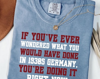 Comfort Colors® If You've Ever Wondered What You Would Have Done in 1930s Germany T-shirt, Democracy Liberal Tee Shirts, Anti-Trump T-Shirts