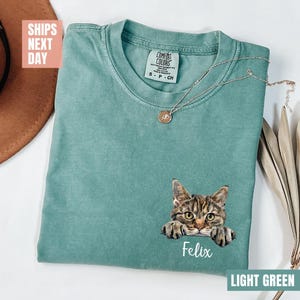 Custom Cat Shirt, Comfort Colors® Shirt, Personalized Cat Shirt, Cat Lovers Shirt, Gift for Mom, Gift for Dad, Mothers Day Tees, Fathers Day
