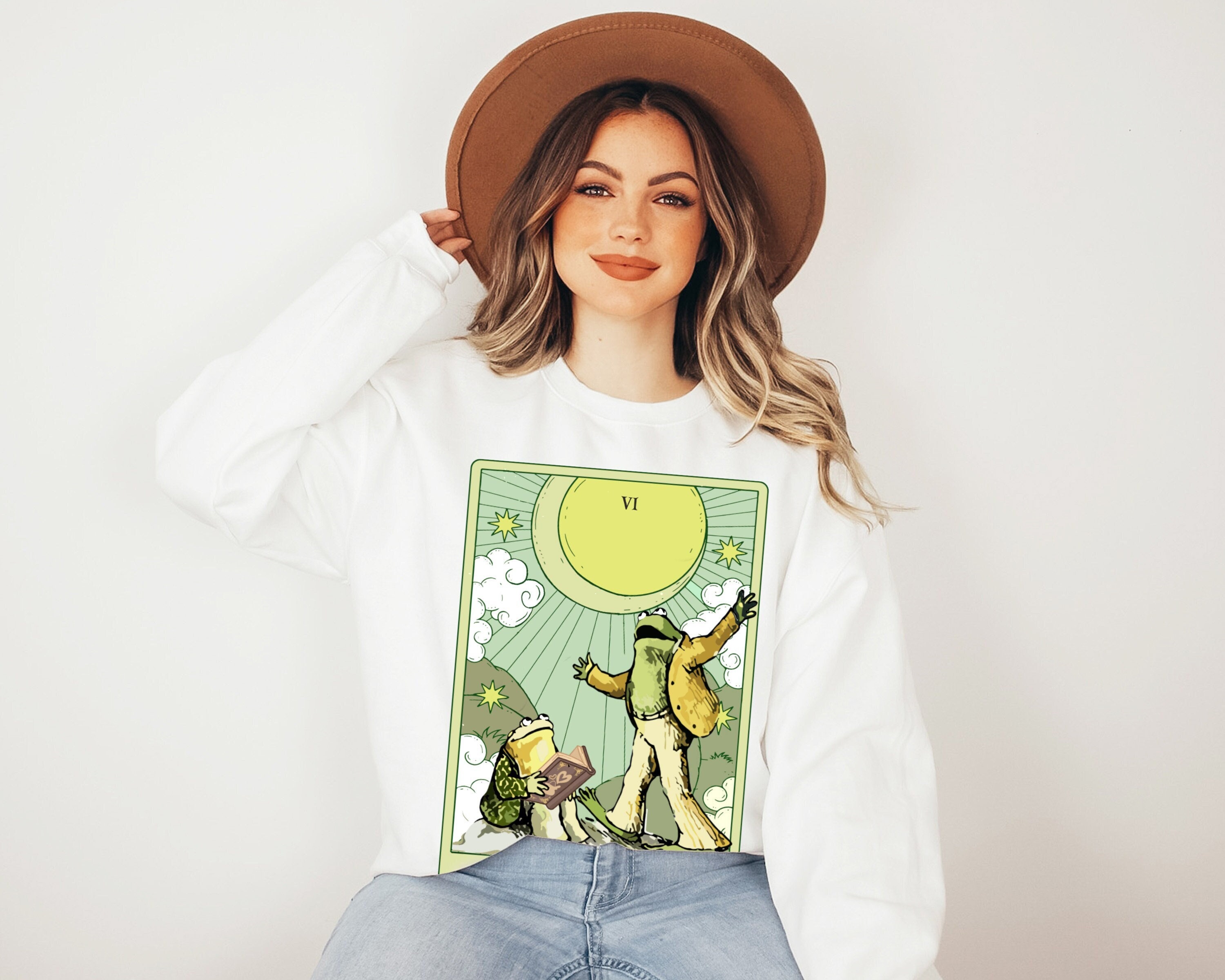Frog And Toad Lovers Tarot Card Sweatshirt, Vintage Classic Book  Sweatshirt, Frog Shirt, Book Lover Gift Shirt, Retro Frog And Toad Sweater