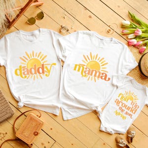Custom First Trip Around The Sun Birthday Shirt, Sun Birthday, Boho Matching Family Shirts, Mommy and Me Tee, 1st Birthday Outfit Sun Shirts