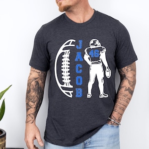 Personalized Football Shirt, Matching Football Player Tee, Adult Youth Team Name, Sports Cheerleader Tee, Matching Fan Outfits, Football Tee