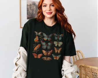 Vintage Butterfly Shirt, Butterflies T-Shirt, Moth Shirt, Butterfly Cocoon Tee, Botanical Shirt, Entomologist Tee, Entomology Lover T-Shirt