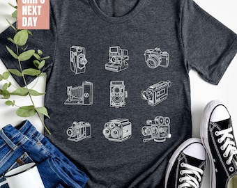 Vintage Camera Shirt for Photographer, Photography Shirt, Cameraman Shirt, Photography Lover Shirt, Cute Hobby Shirts, Camera Lover T-shirts