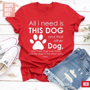 Bold and beautiful! This red dog mom tee is a fun way to celebrate your furry friends.