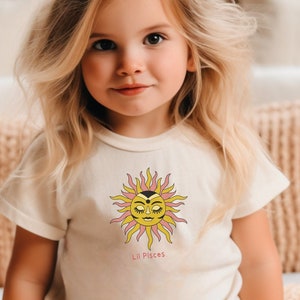Kid/Baby Lil Pisces Astrology Sign Tee, Baby Astrology Sign T-shirt, Toddler Astrology Sign T-shirt, Zodiac Tee for Baby Toddler Kids