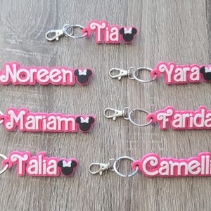 Personalized Name Keychain, Minnie Mouse, Bulk Order, Party Favor