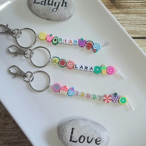 Glow-in-the-Dark Personalized Keychain, Fruit Beads, Bag Tag