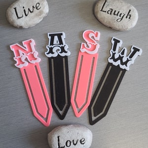 Letter bookmark , Initials bookmark, 3D printed letters book accessories , party favors, reader gift