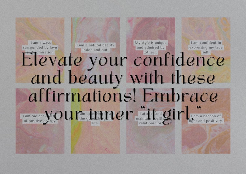 Empowerment Affirmations Printable It Girl Confidence Cards Etsy