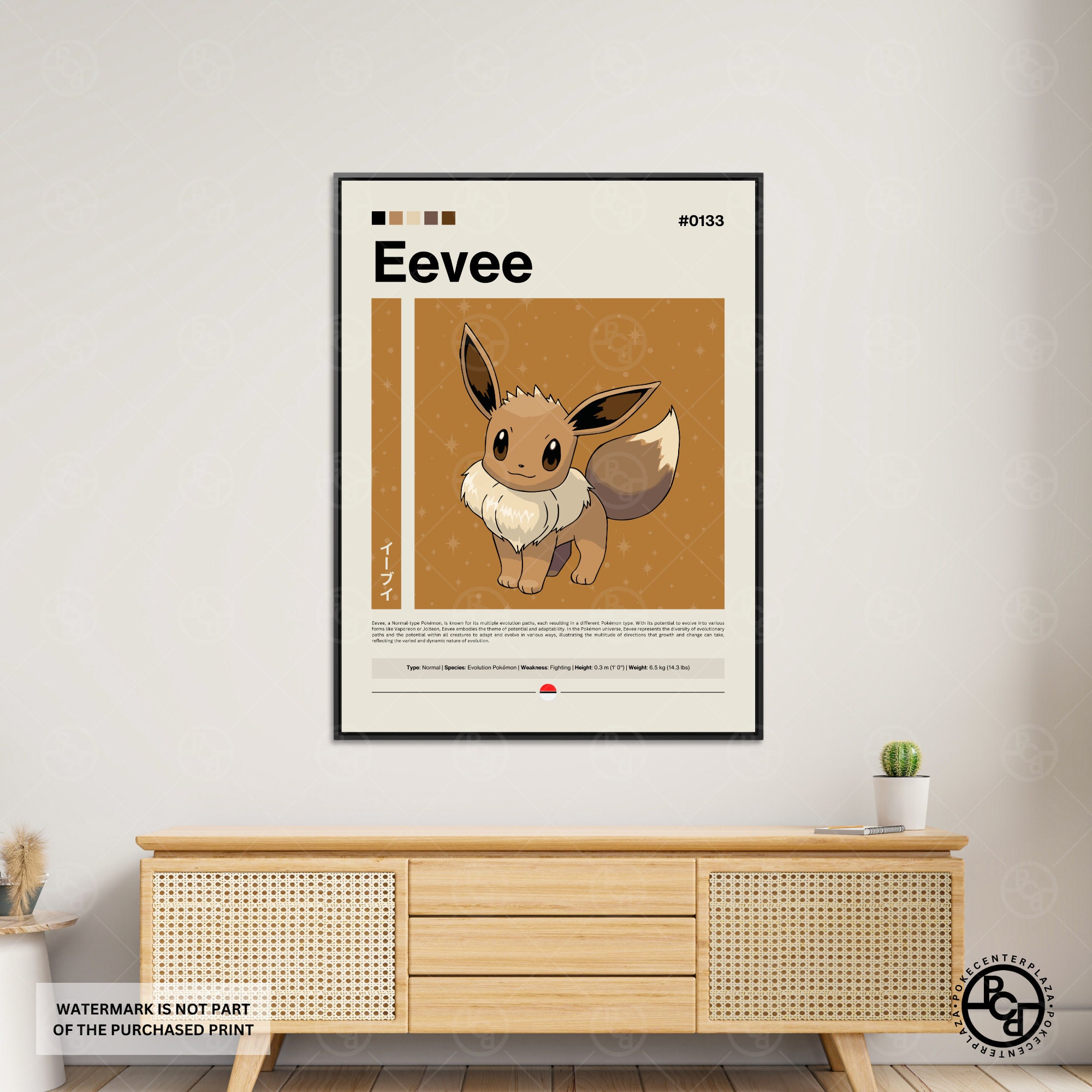 Eevee Pokemon Poster 0133 Pokemon Print Pokemon Wall Art - Etsy