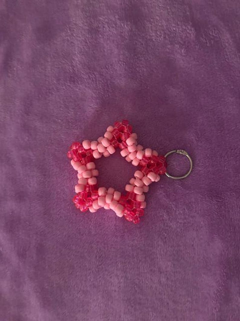 Red Star Keychain Kandi Star Keychains - Etsy