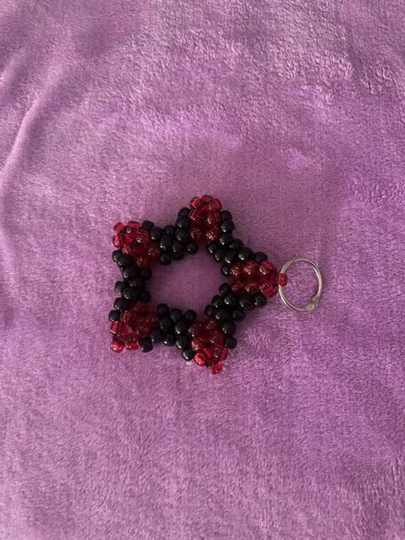 Red Star Keychain Kandi Star Keychains - Etsy