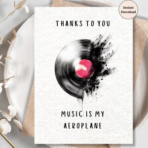 Music Lover Dad Card – Vinyl Record Father’s Day Card, Unique Gift for Him, Red Hot Chili Peppers Inspired Art, Emotional Music Funny Quote