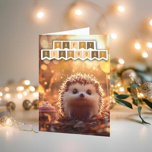 Geburtstagskarte | Baby-Tiere | Igel Geburtstag | Druckbare Grußkarte | Herzlichen Glückwunsch zum Geburtstag | Ecard Geburtstag | Sofortdownload | Postkarte