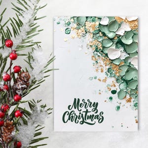 印刷可能な水彩画のクリスマス カード | ユニークなカード作成キット | 輝くクリスマス | すぐにダウンロード | 水彩画のポストカード | お祝いカード