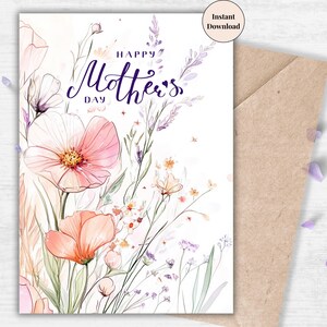 Soft Lavender Mother’s Day Card – Elegant and Serene Floral Printable | For Mother-in-Law, Grandmother, Best Mom, Most Loved Mum, Grandma