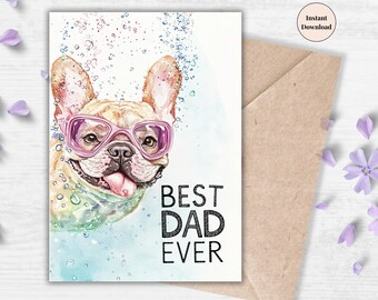 Funny French Bulldog Father's Day Card (Digital Download)