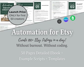 Etsy Automation System | Customized ChatGPT, Canva Bulk Creation, Powershell, Photoshop Scripts (Digital Download)