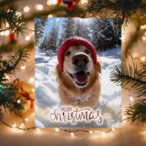 Weihnachtskarte | Niedliche Tiere | Weihnachtskarten | Druckbare Weihnachtskarte | Festliche Ecard | Sofortdownload | Hund Postkarte | Lustige Karten | Hunde