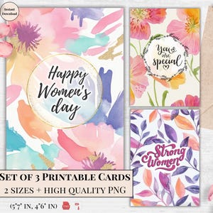 Cartões vibrantes para imprimir no Dia da Mulher – elegância floral, mensagens inspiradoras, perfeitos para celebrar mulheres fortes | Irmã Mãe Esposa Namorada
