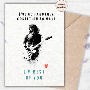 Funny Foo Fighters Card for Him – Best of You Parody Lyric Card, Rock Music Gift for Dad, Step Dad or Grandpa, Confession Love Card for Him