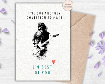 Foo Fighters Lyric Music Card – Funny Rock Lover Gift (Digital Download)