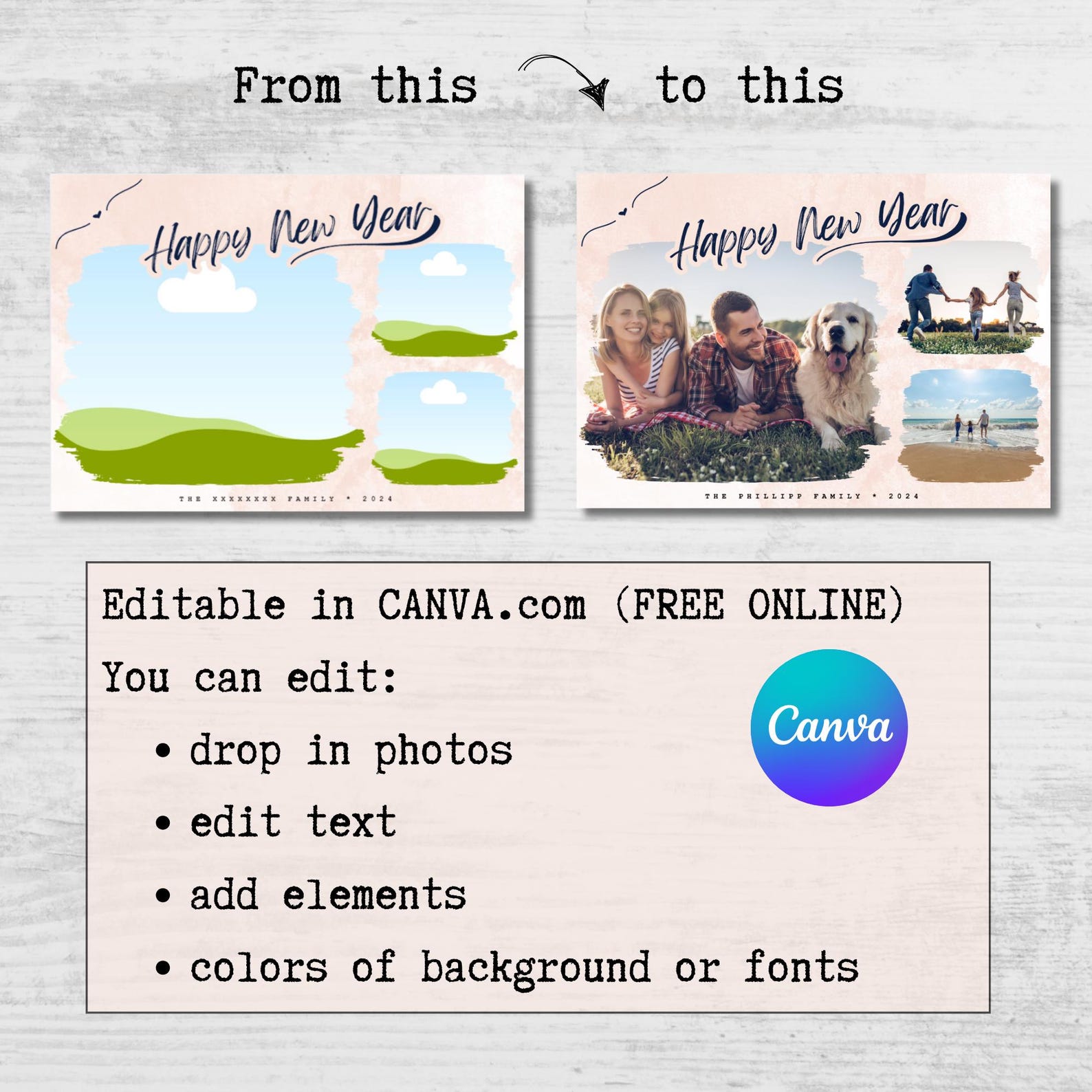 Personalized Family Year in Review E-card: Photo Collage Template ...
