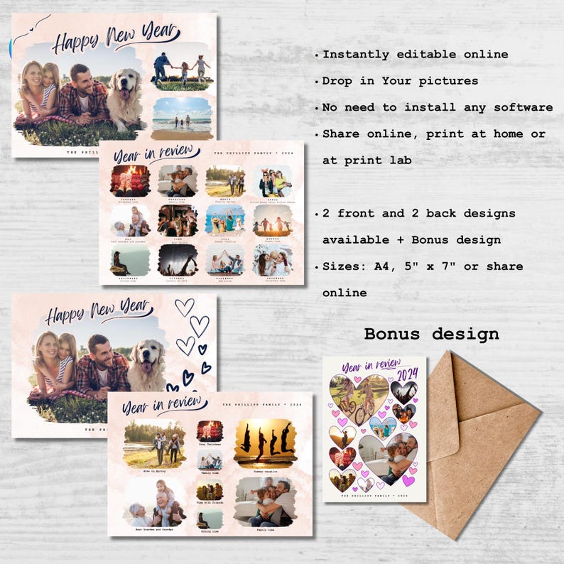 Personalized Family Year in Review E-card: Photo Collage Template ...