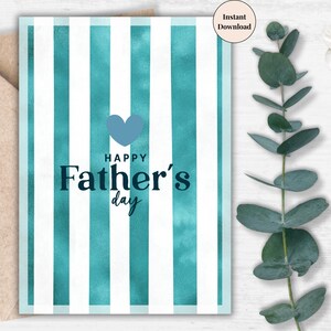 O melhor pai do mundo para imprimir – Design de coração azul jeans, cartão rústico para o dia dos pais, download digital de filho ou filha | Te amo, papai