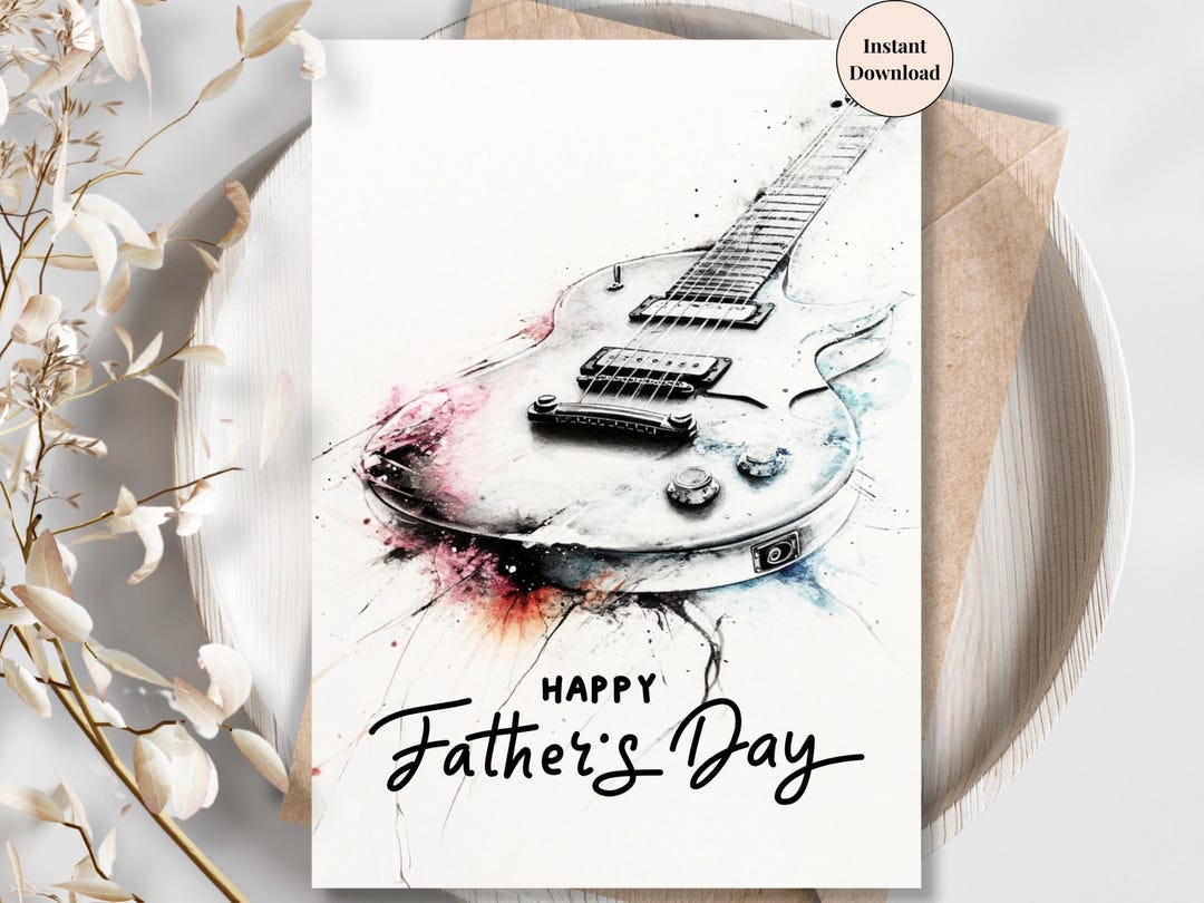 Father's Day Guitar Card: Rock Music Dad Gift (digital Download) - Etsy