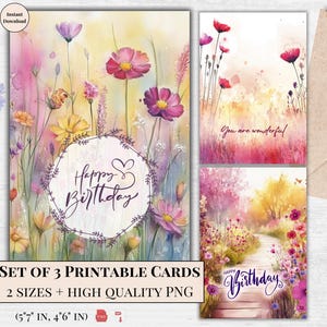 Cartão de aniversário exclusivo | Cartão de felicitações para impressão | Presente de feliz aniversário para ela | Download digital | Download instantâneo | Cartão eletrônico | Arte para decoração de casa