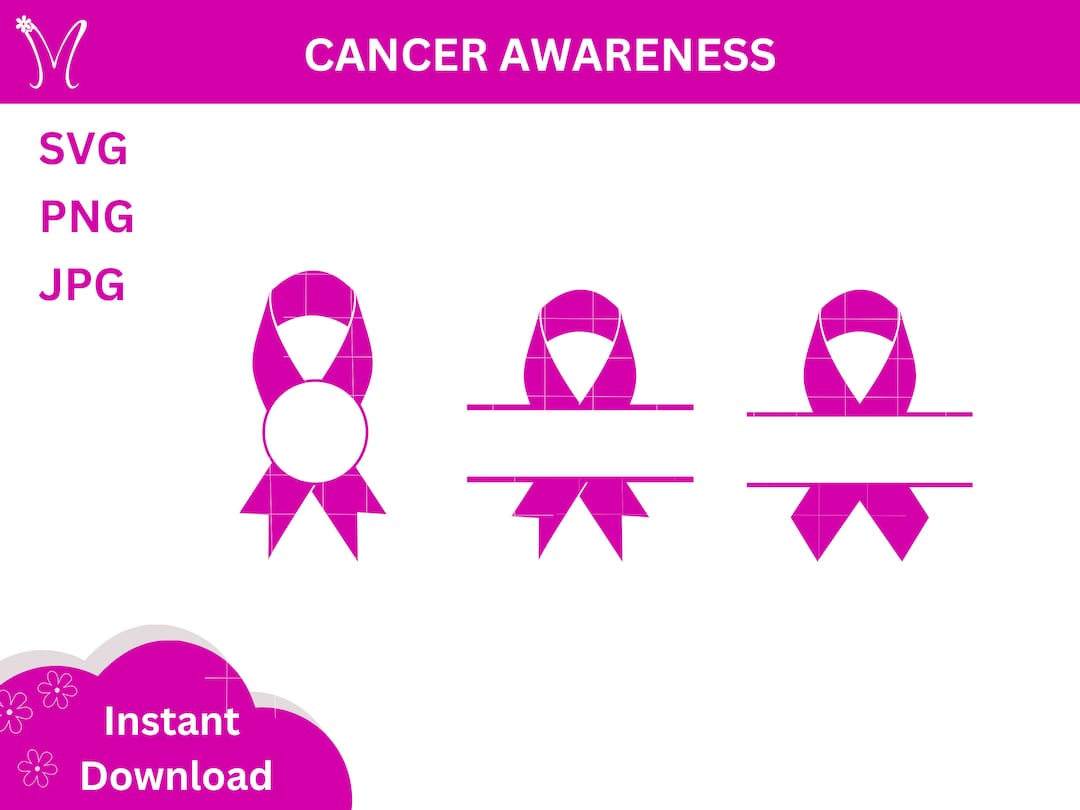 Cancer Survivor Monogram Svg, Cancer Awareness Ribbon Png, Awareness ...