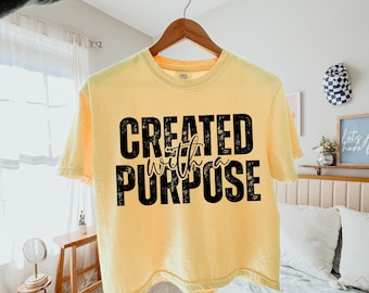 Created with a Purpose PNG, Christian Quote, Minimalist Bible Verse, Sublimation Design, Self Love Png, Easter PNG, Trendy Christian design