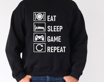 Eat Sleep Game Repeat Svg PNG, Gamer Png for Shirts Cricut, Gaming Quotes Svg png, Gaming Sublimation Svg Cut File