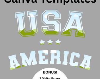 USA 250th Anniversary, 4th Of July, Canva Template America, Canva frame, Patriotic Independence Day, Drag & Drop Templates, Digital Download