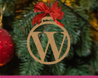 Christmas Ornament SVG Bundle: Alphabet Ornament Laser Cut Files (Digital Download